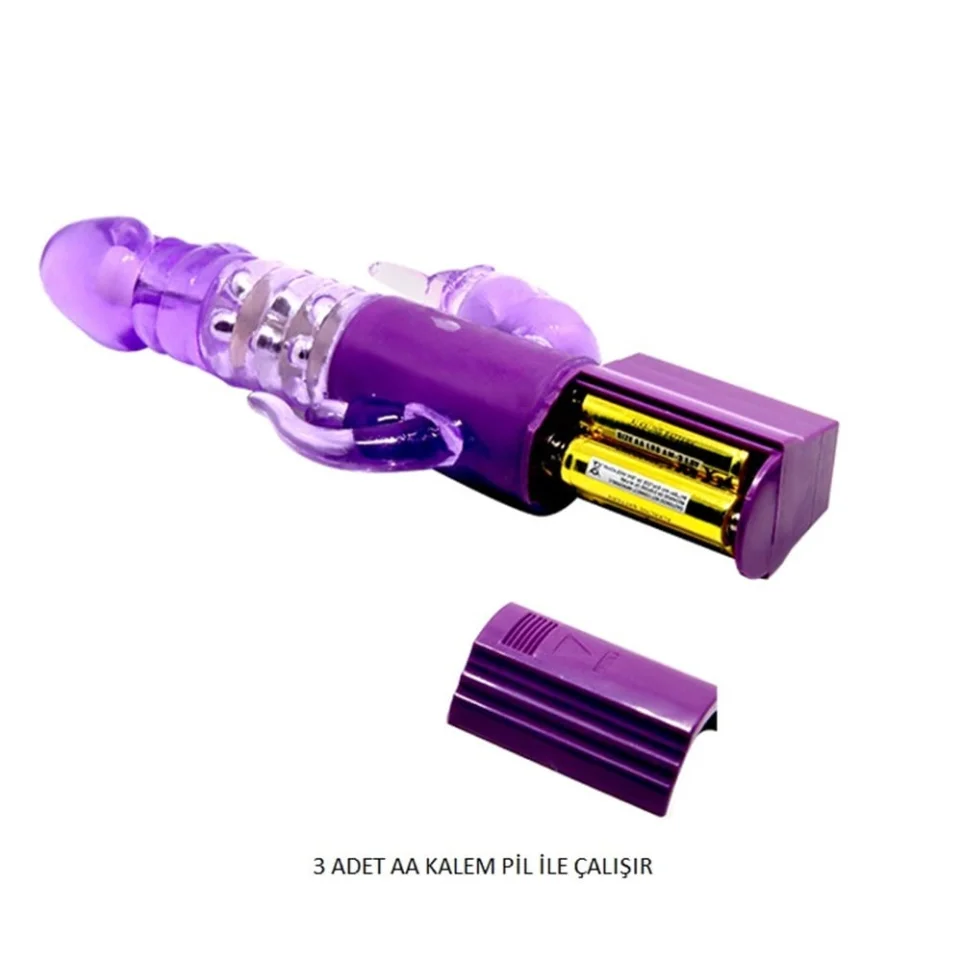 #2415 - Oynar Başlı Klitoral Anal Uyarıcılı Teknolojik Vibratör Penis