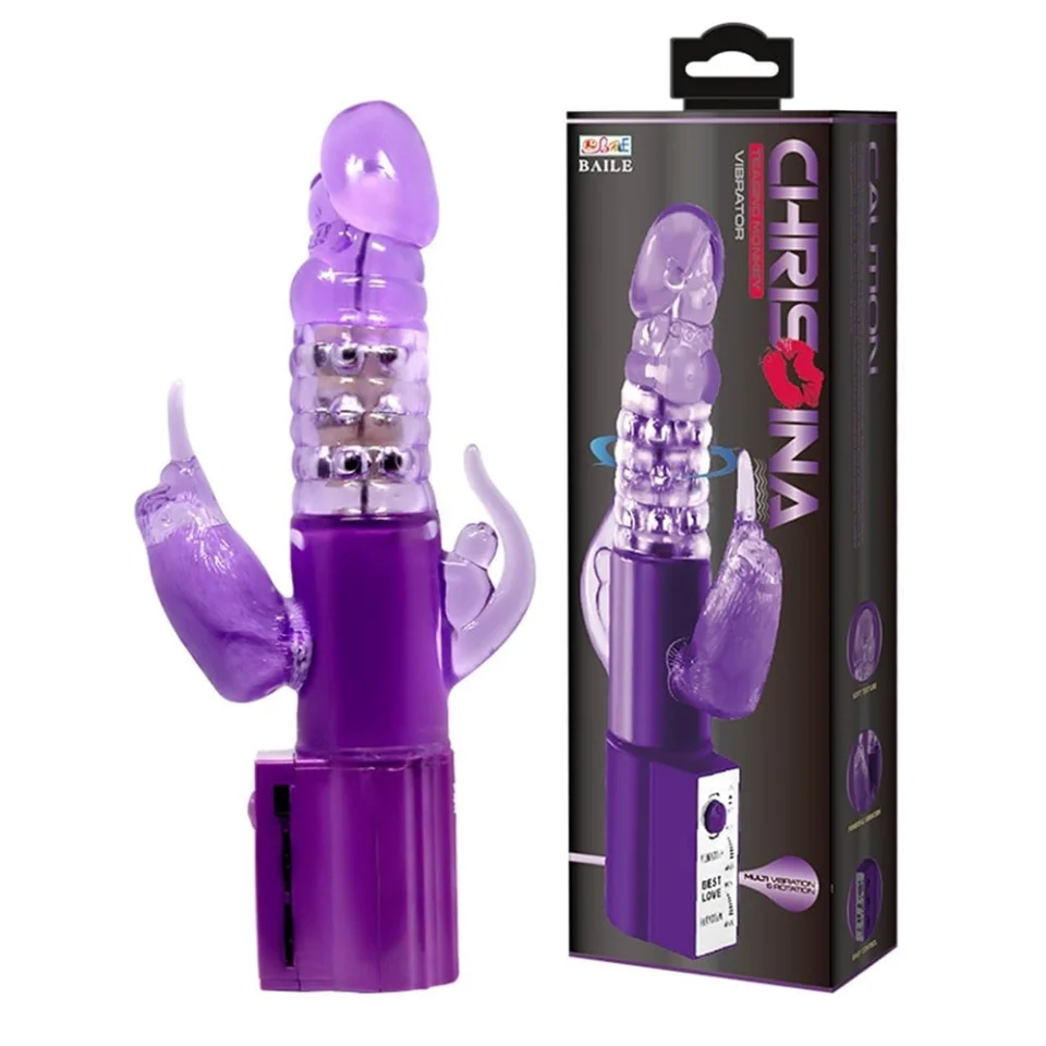 #2418 - Oynar Başlı Klitoral Anal Uyarıcılı Teknolojik Vibratör Penis