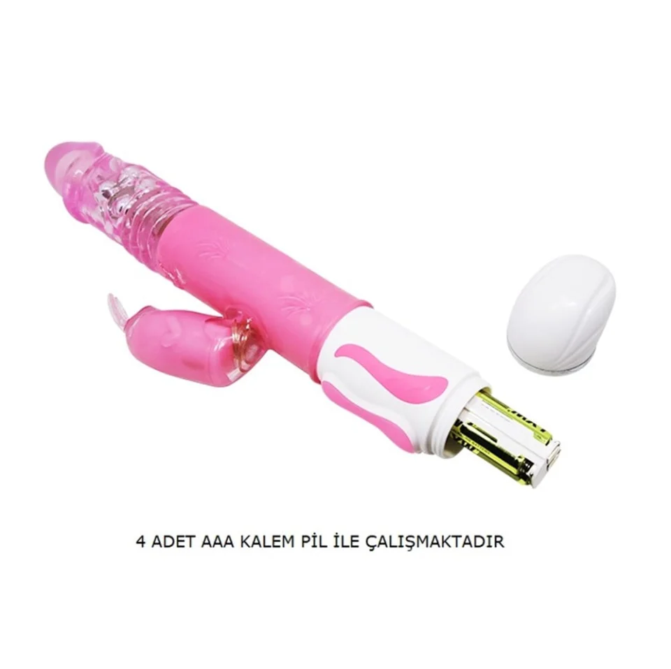 #2463 - Oynar Başlı Klitoris Uyarıcılı Teknolojik Tavşan Vibratör Penis