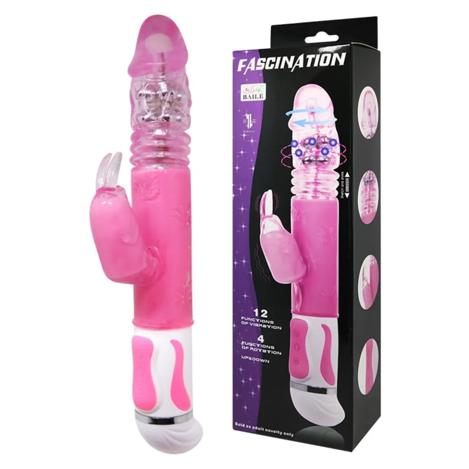 #2464 - Oynar Başlı Klitoris Uyarıcılı Teknolojik Tavşan Vibratör Penis