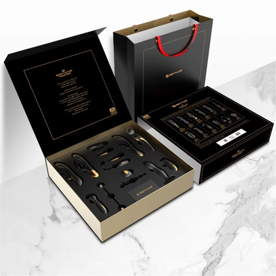 #2529 - 12 Parçalı 18K Altın Kaplamalı Elit Vibratör Seti - Queens Collection