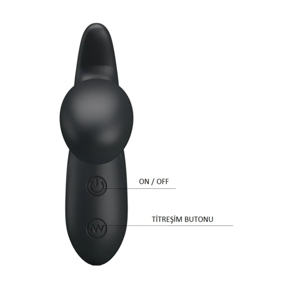 #2540 - USB Şarjlı 30 Modlu Titreşimli Prostat Vibratör ve Anal Plug Siyah
