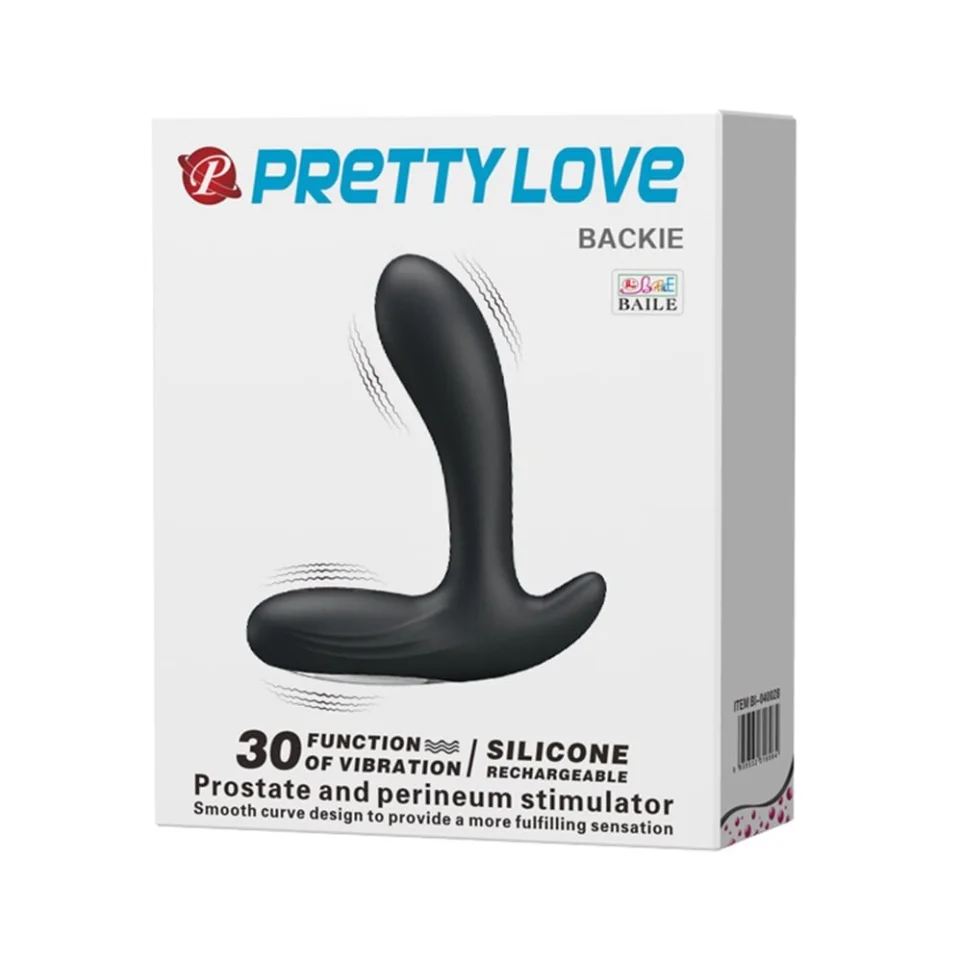 #2544 - USB Şarjlı 30 Modlu Titreşimli Prostat Vibratör ve Anal Plug Siyah