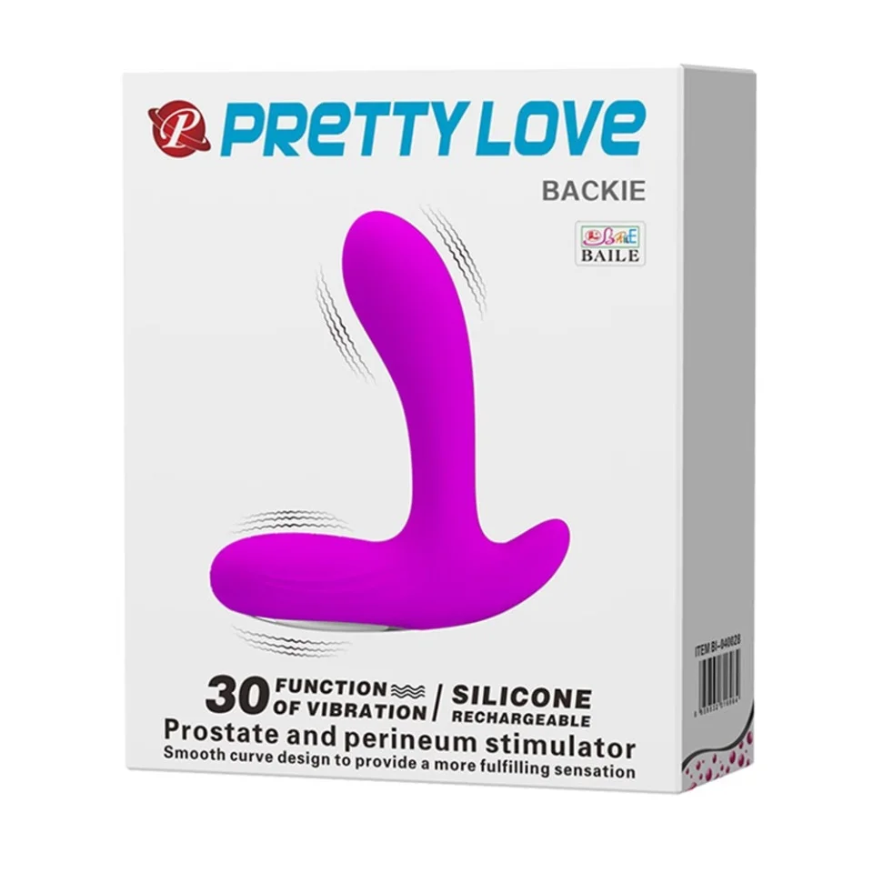 #2558 - USB Şarjlı 30 Modlu Titreşimli Prostat Vibratör ve Anal Plug Mor