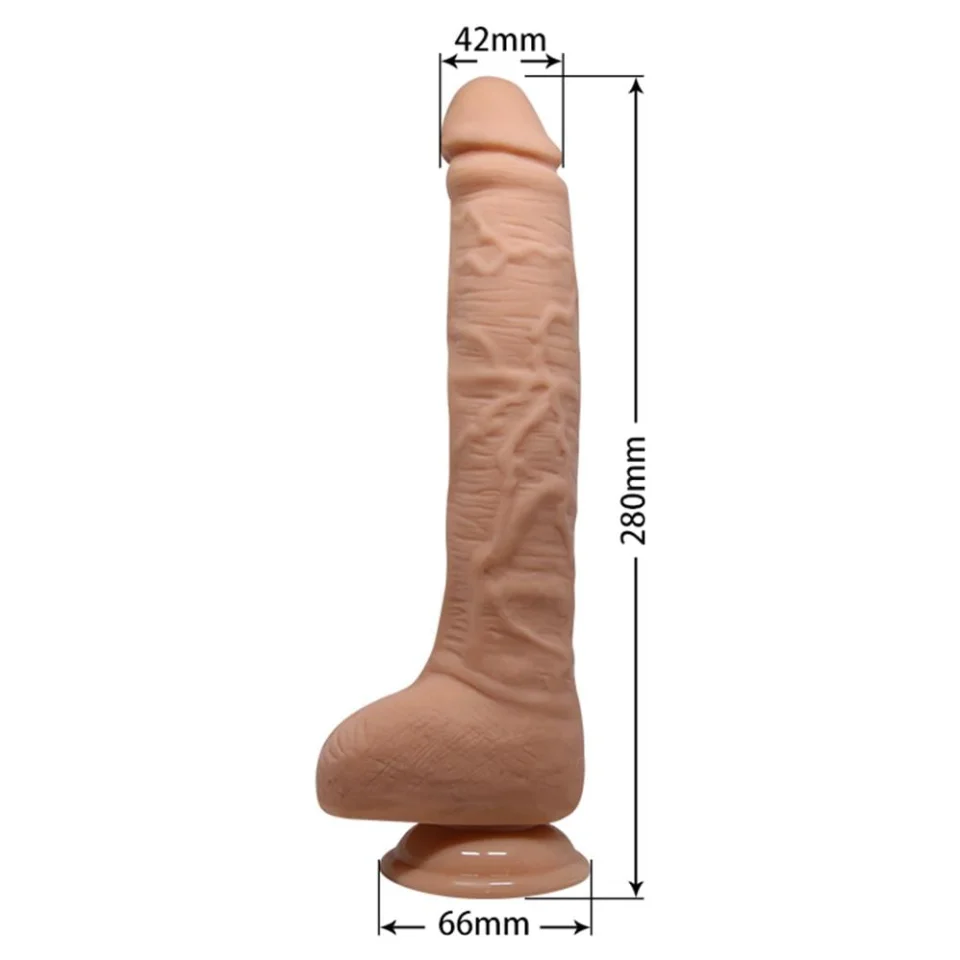 #239 - 28 cm Titreşimli Gerçekçi Kalın Dildo Penis