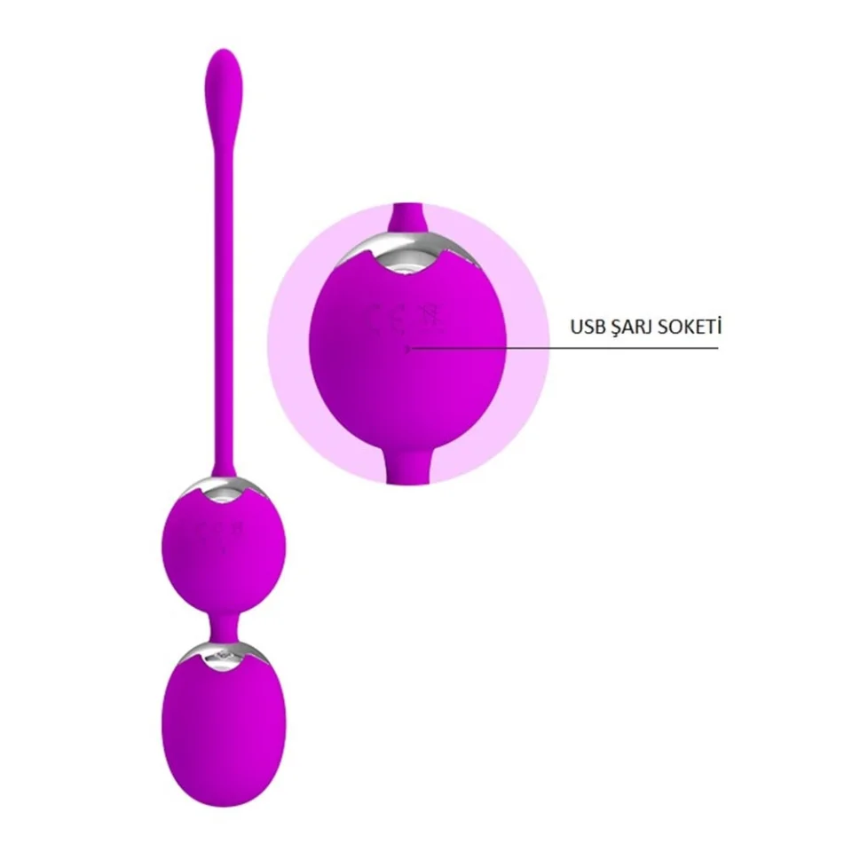 #2695 - USB Şarjlı Titreşimli Anal Vajinal Alıştırma Egzersiz Topları