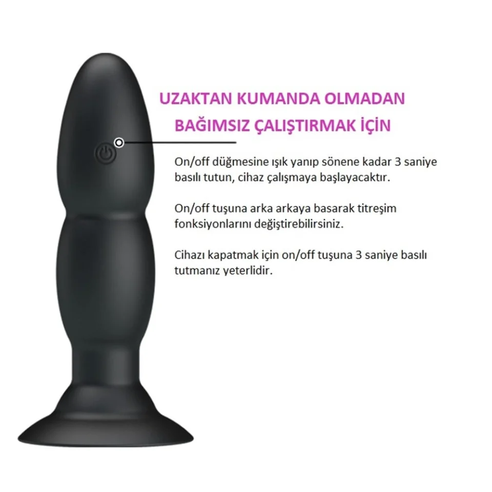 #2756 - USB Şarjlı 4 Titreşim ve 4 Yuvarlanma Modlu Uzaktan Kumandalı Vibratör