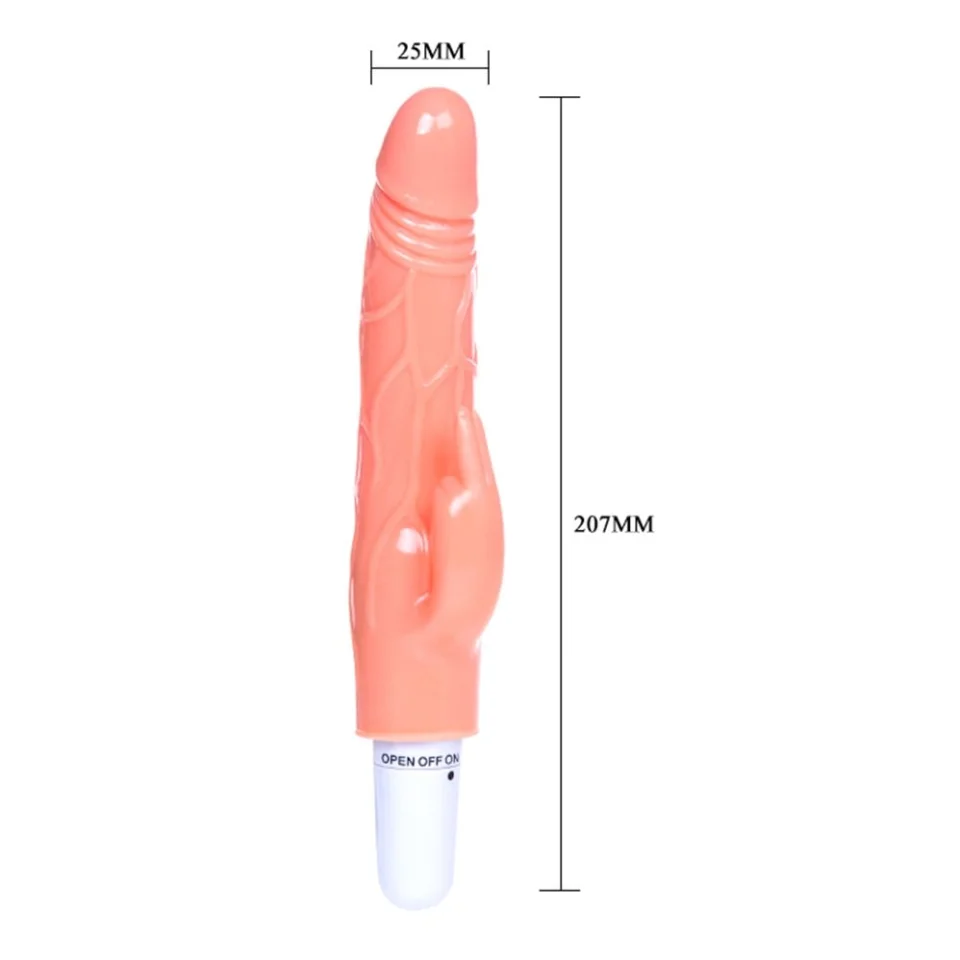 #2815 - 20 cm Klitoris Uyarıcılı Titreşimli Vibratör Dildo Penis
