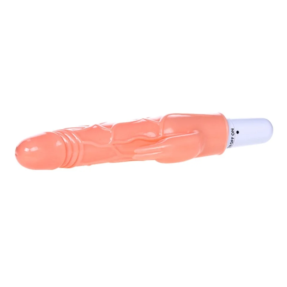 #2816 - 20 cm Klitoris Uyarıcılı Titreşimli Vibratör Dildo Penis