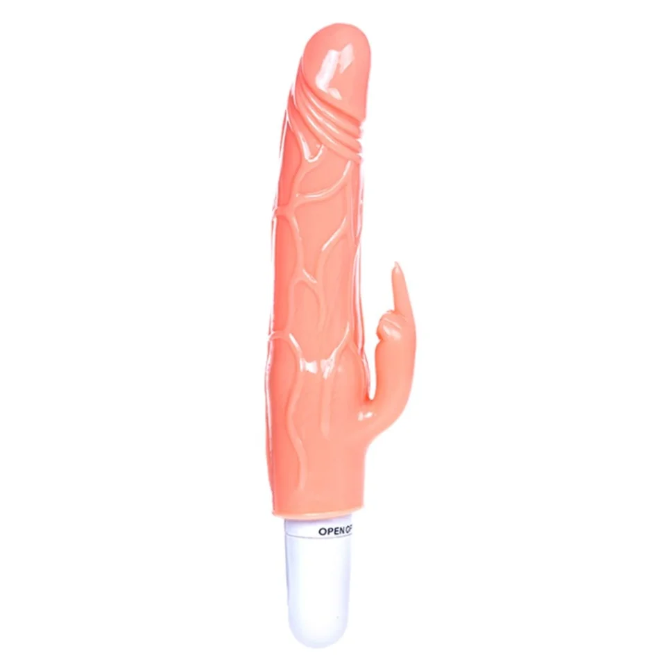 #2820 - 20 cm Klitoris Uyarıcılı Titreşimli Vibratör Dildo Penis