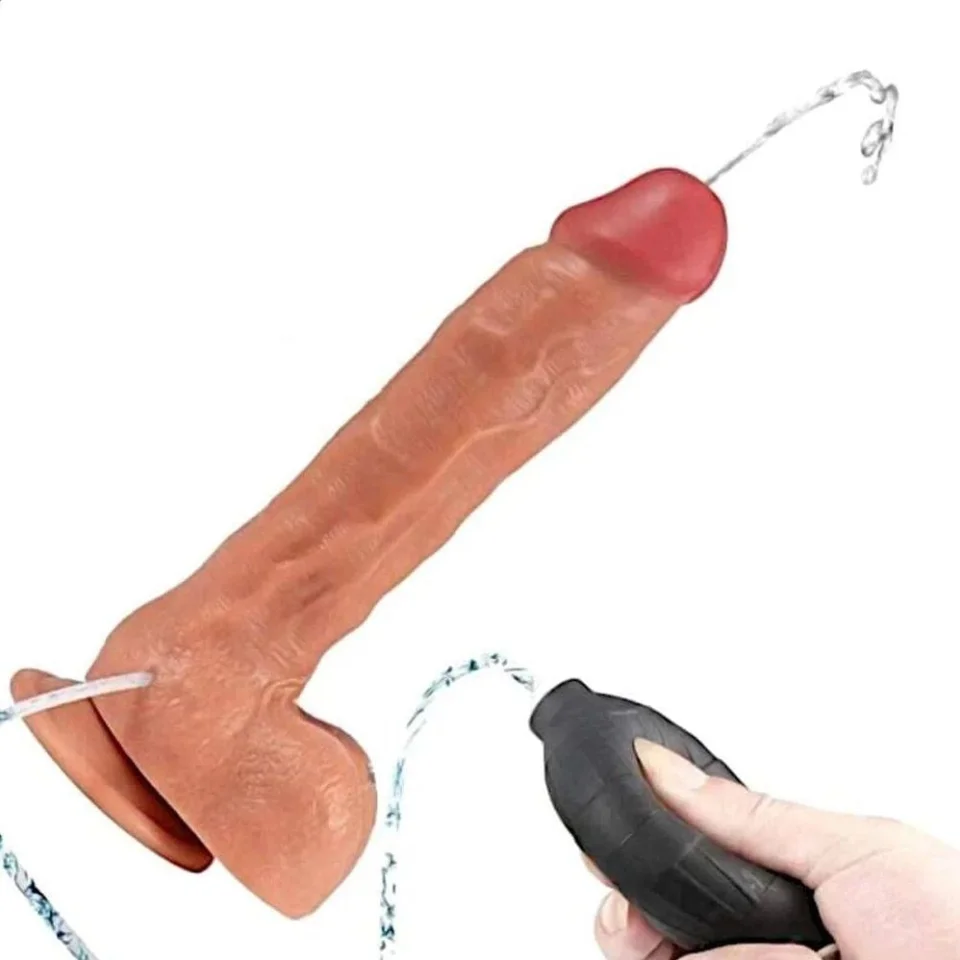 #261 - 24 cm Su Fışkırtmalı Realistik Penis Anal Vajinal Dildo
