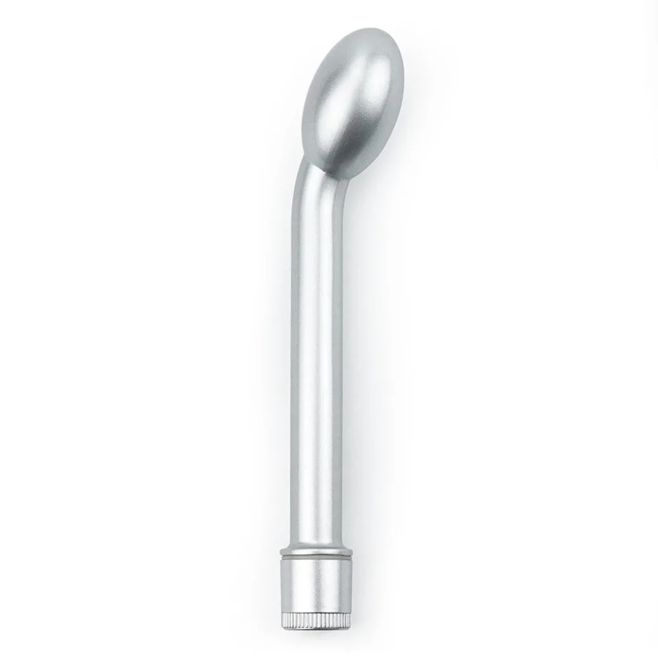 #2996 - G-Spot Uyarıcılı Titreşimli Gümüş Vibratör Dildo 21 cm