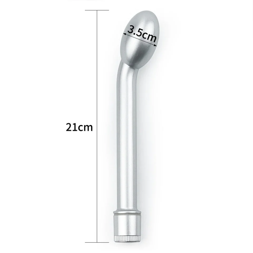#2997 - G-Spot Uyarıcılı Titreşimli Gümüş Vibratör Dildo 21 cm