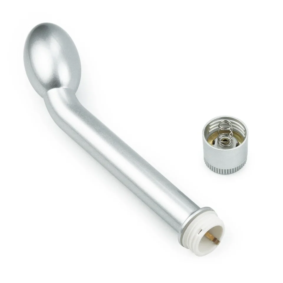 #2995 - G-Spot Uyarıcılı Titreşimli Gümüş Vibratör Dildo 21 cm