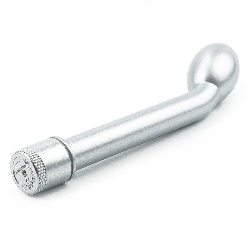 #2998 - G-Spot Uyarıcılı Titreşimli Gümüş Vibratör Dildo 21 cm