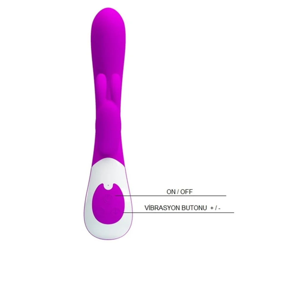#3055 - USB Şarjlı 12 Fonksiyonlu Klitoris Uyarıcılı Modern Tavşan Vibratör