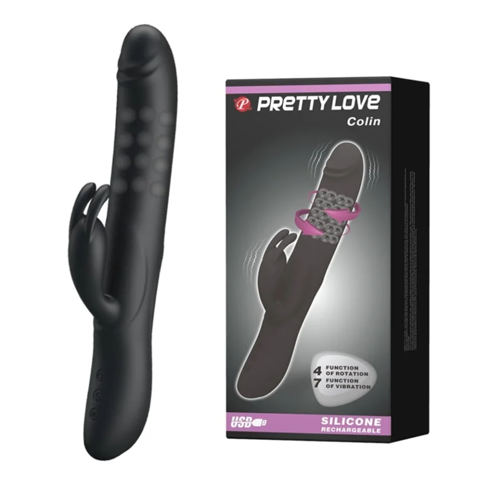 #3209 - 7 Fonksiyonlu Klitoris Uyarıcılı Teknolojik Tavşan Vibratör Penis