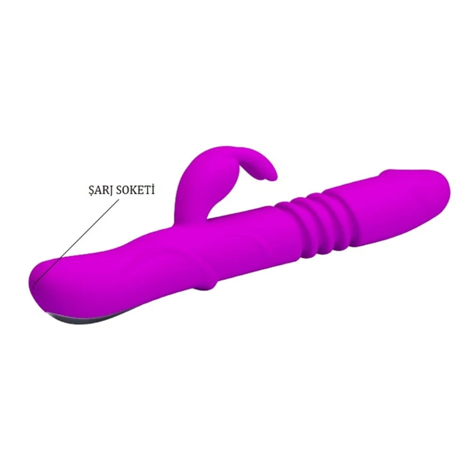#3252 - Usb Şarjlı 3 Yönlü Titreşimli Klitoris Uyarıcılı Tavşan Vibratör
