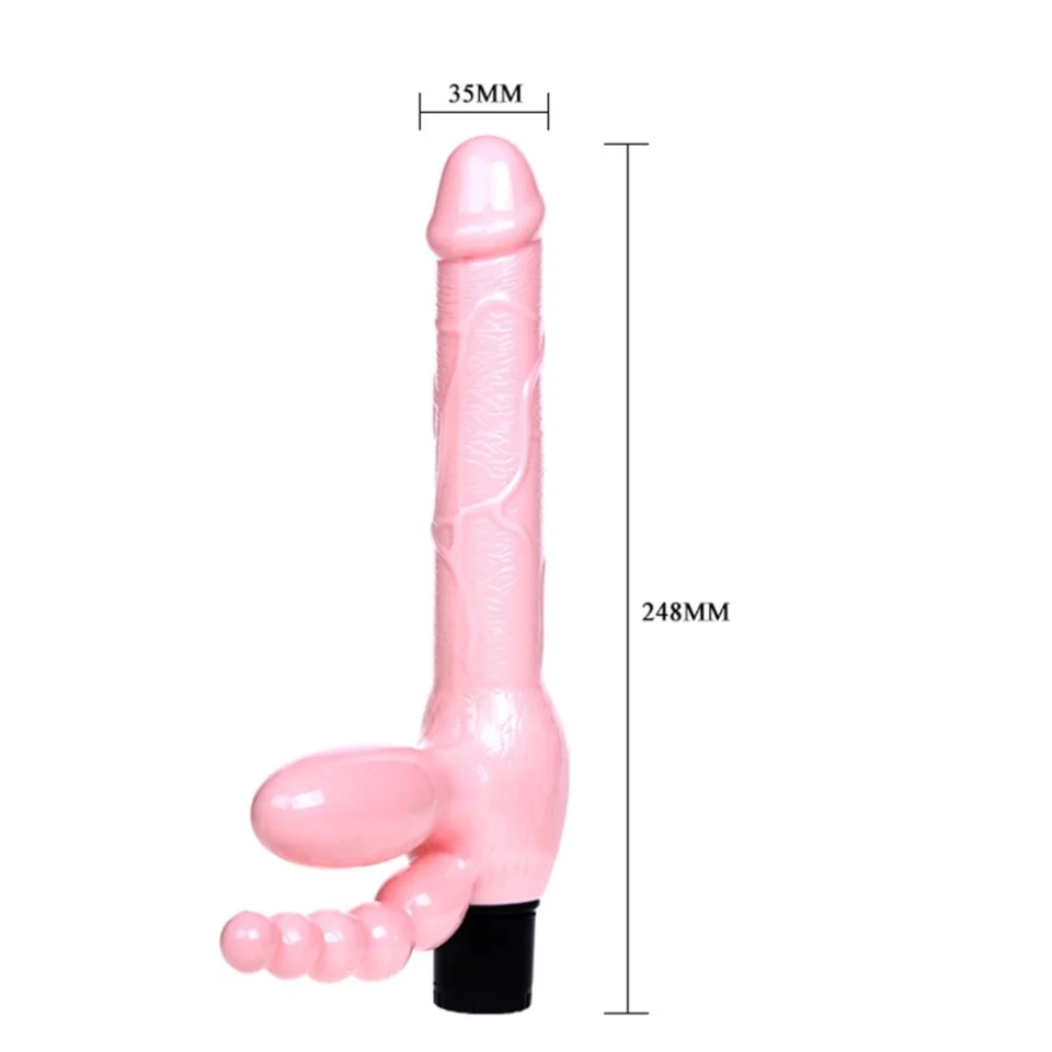 #3535 - Çift Taraflı Strapon Belden Bağlamalı G-Spot Vibratör Anal Plug