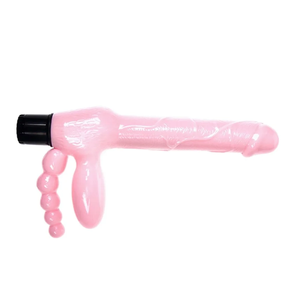 #3538 - Çift Taraflı Strapon Belden Bağlamalı G-Spot Vibratör Anal Plug