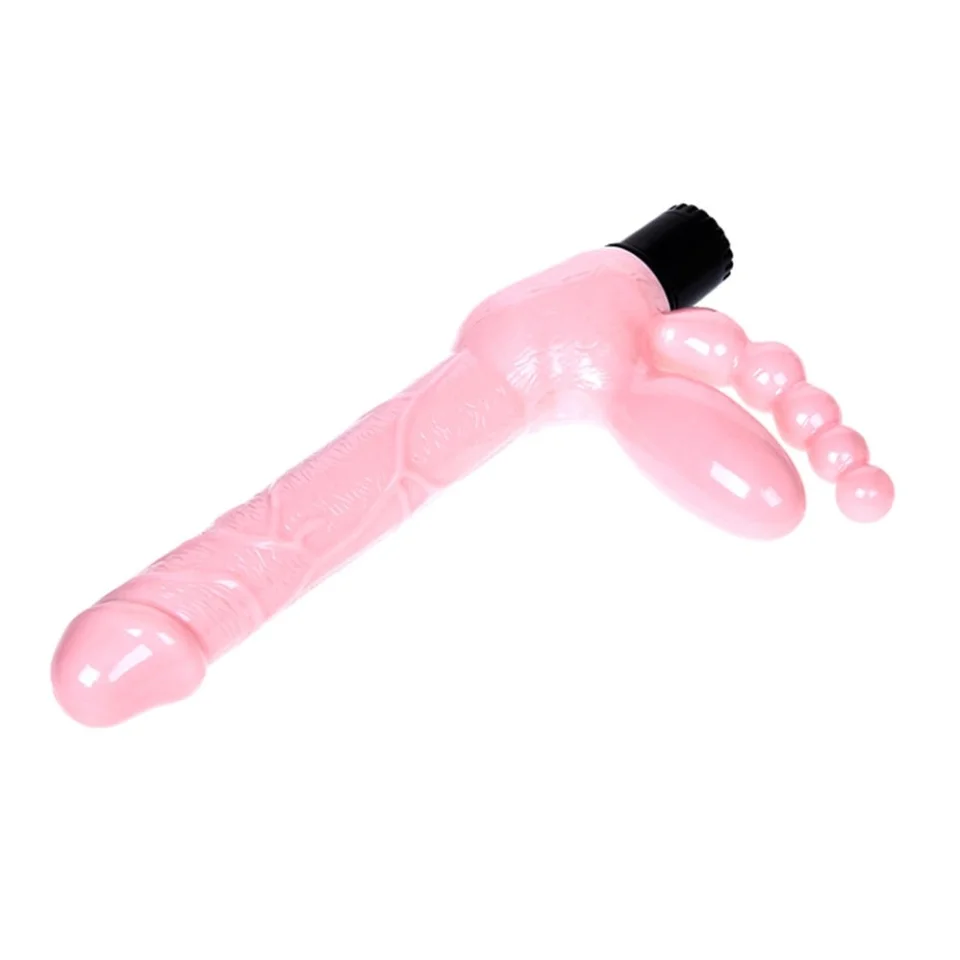#3540 - Çift Taraflı Strapon Belden Bağlamalı G-Spot Vibratör Anal Plug