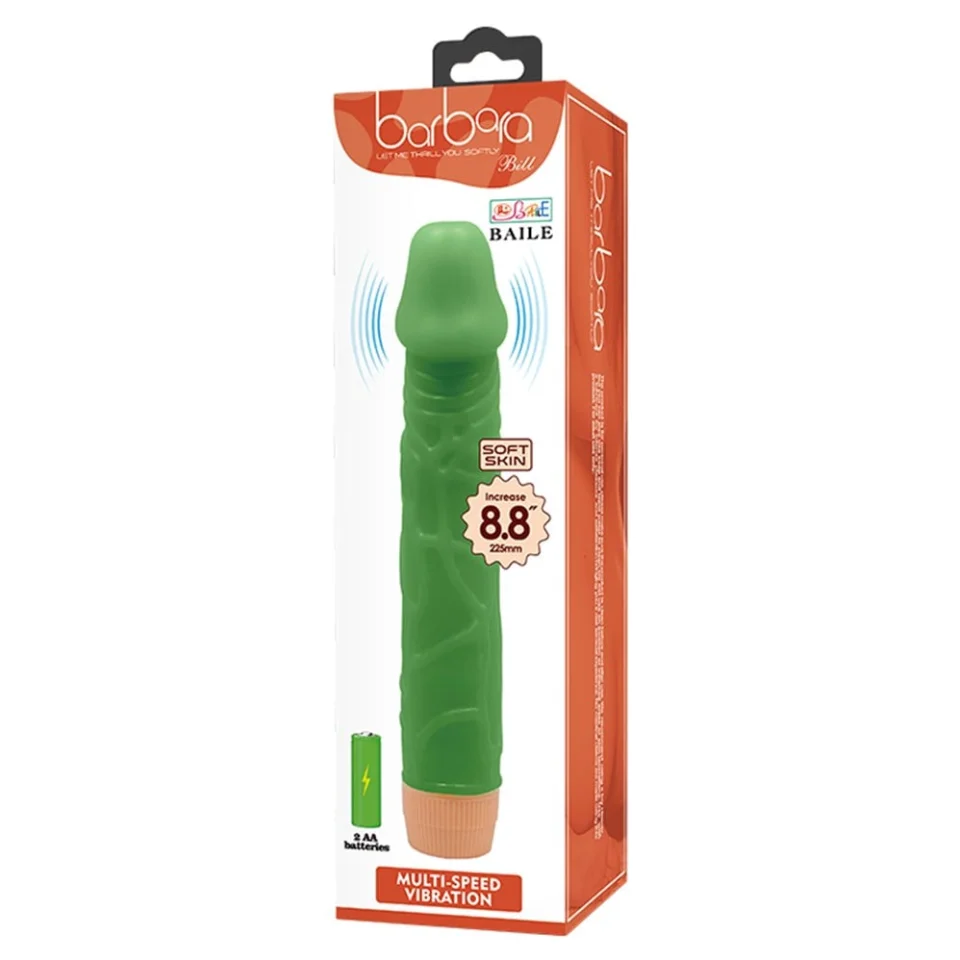 #323 - 22,5 cm Floresan Titreşimli Realistik Vibratör Penis Dildo