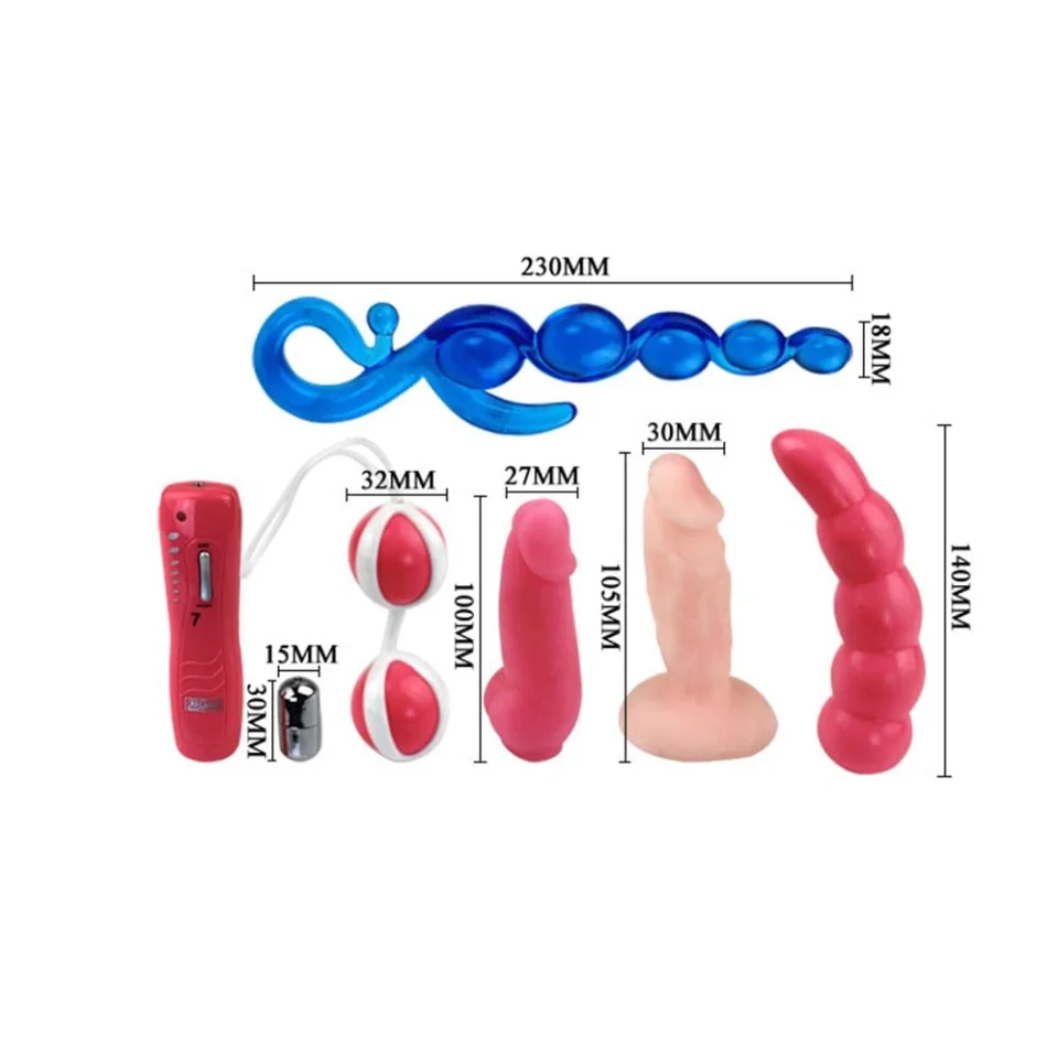 #3612 - 5li Anal Vajinal Titreşimli 5li Vibratör Seti - Love Kits