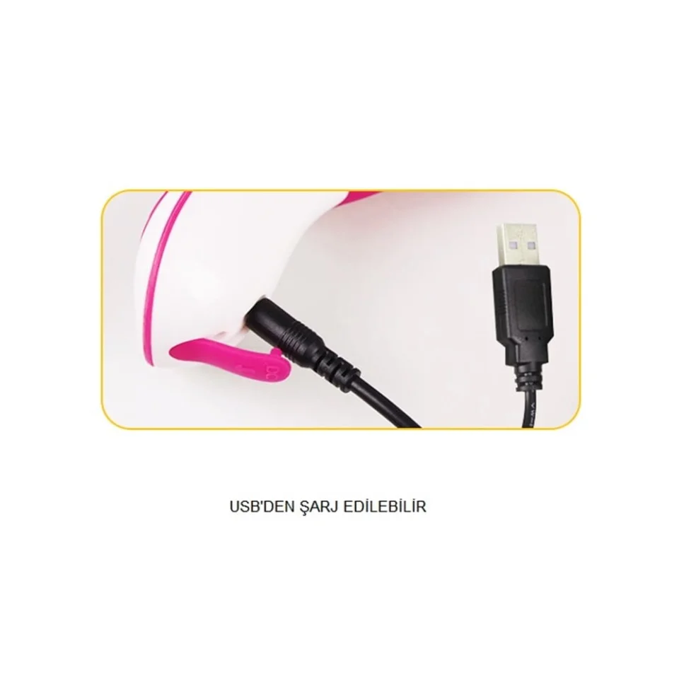 #3690 - USB Şarjlı Ses Kontrollü 12 Fonksiyonlu Klitoris Uyarıcılı Vibratör