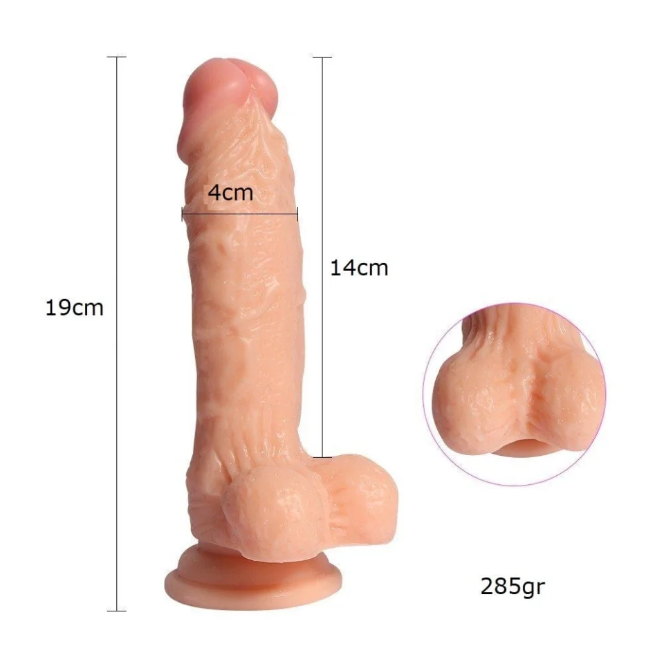 #338 - 19 cm Realistik Vantuzlu Dildo Penis