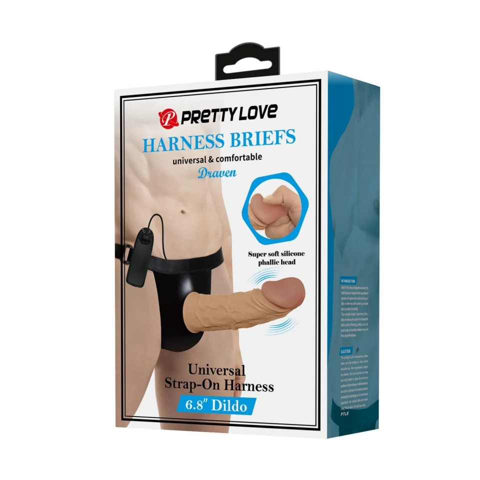 #3765 - 17,5 cm Titreşimli Belden Bağlamalı İçi Boş 7 cm Dolgulu Strapon Penis