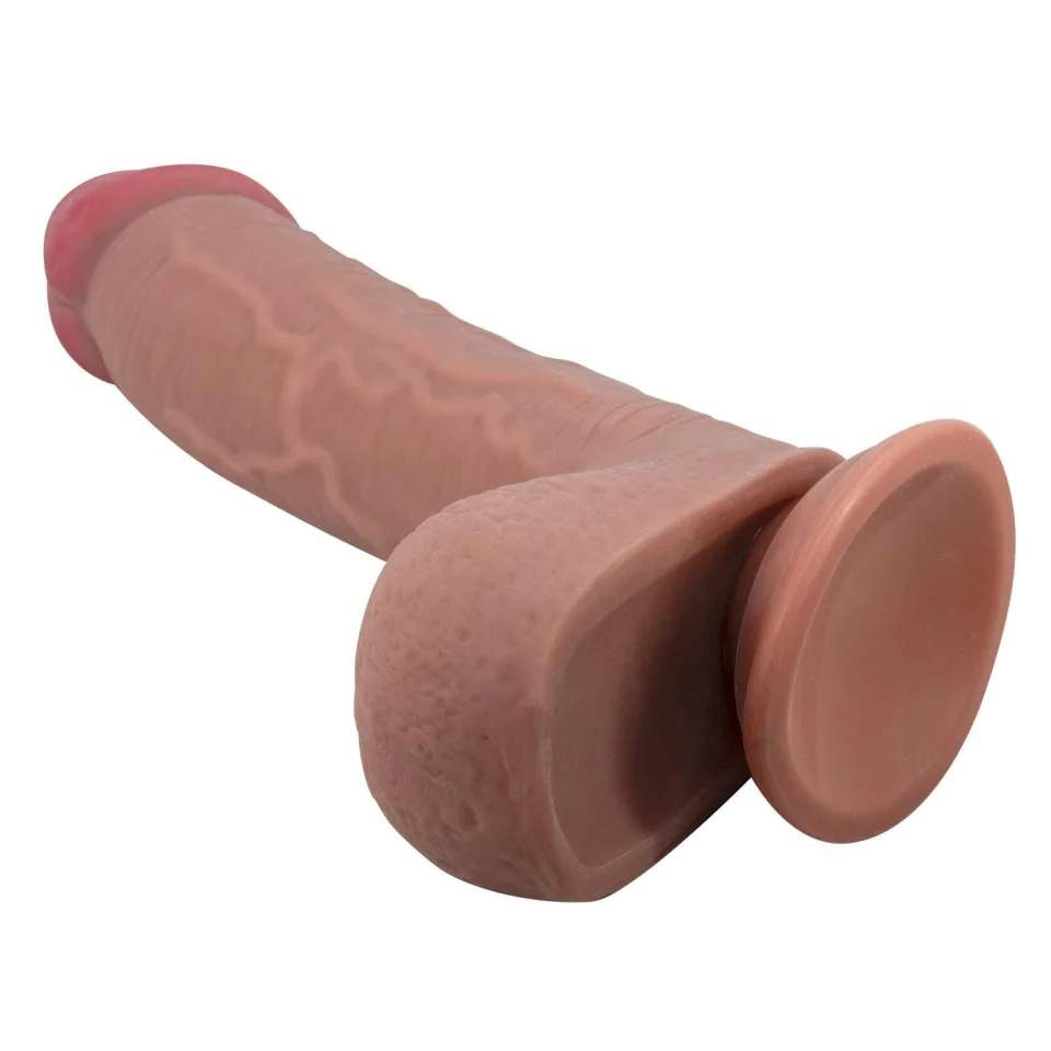 #3778 - Belden Bağlamalı 23,4 cm Çift Katmanlı Gerçekçi Dildo Penis Melez