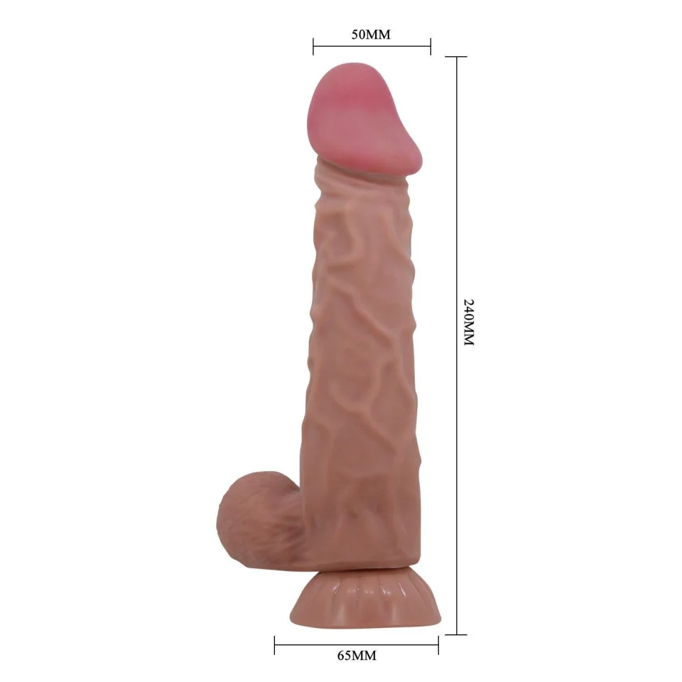 #3807 - Belden Bağlamalı 24 cm Kıkırdak Yapılı Çift Katmanlı Melez Dildo
