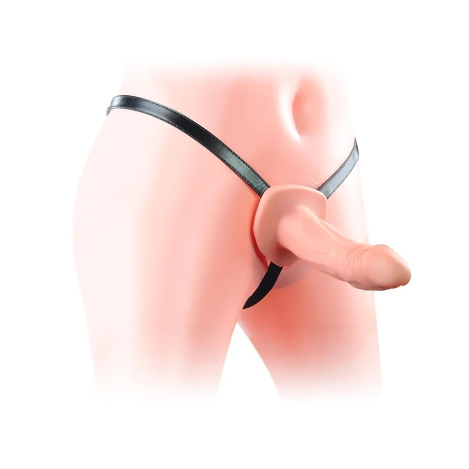 #3859 - 16 cm İçi Boş Belden Bağlamalı Realistik Testissiz Penis Strapon