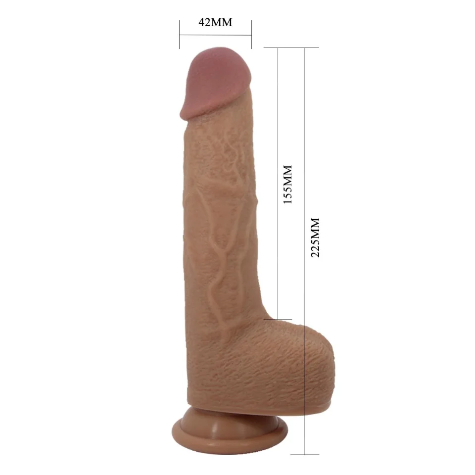#3866 - Belden Bağlamalı 22,5 cm İleri Geri Hareketli Uzaktan Kumandalı Dildo