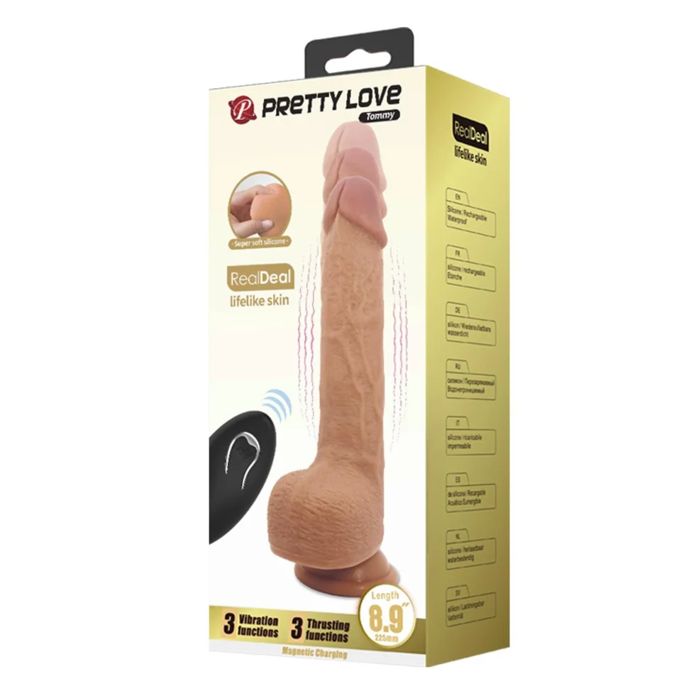 #3867 - Belden Bağlamalı 22,5 cm İleri Geri Hareketli Uzaktan Kumandalı Dildo