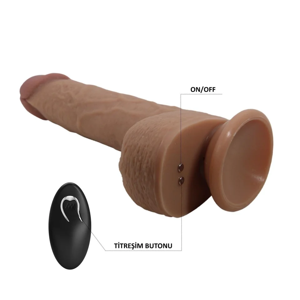 #3868 - Belden Bağlamalı 22,5 cm İleri Geri Hareketli Uzaktan Kumandalı Dildo