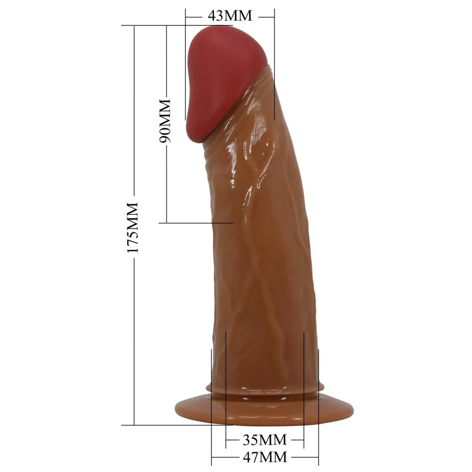 #3893 - 17,5 cm Belden Bağlamalı İçi Boş Titreşimli Testissiz Melez Penis