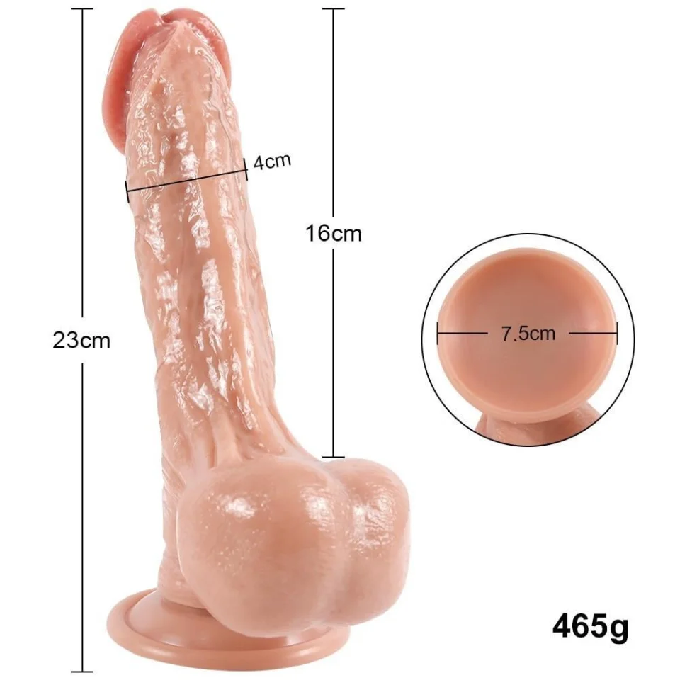 #3940 - Belden Bağlamalı Yeni Nesil Çift Katmanlı 23 cm Realistik Dildo Penis