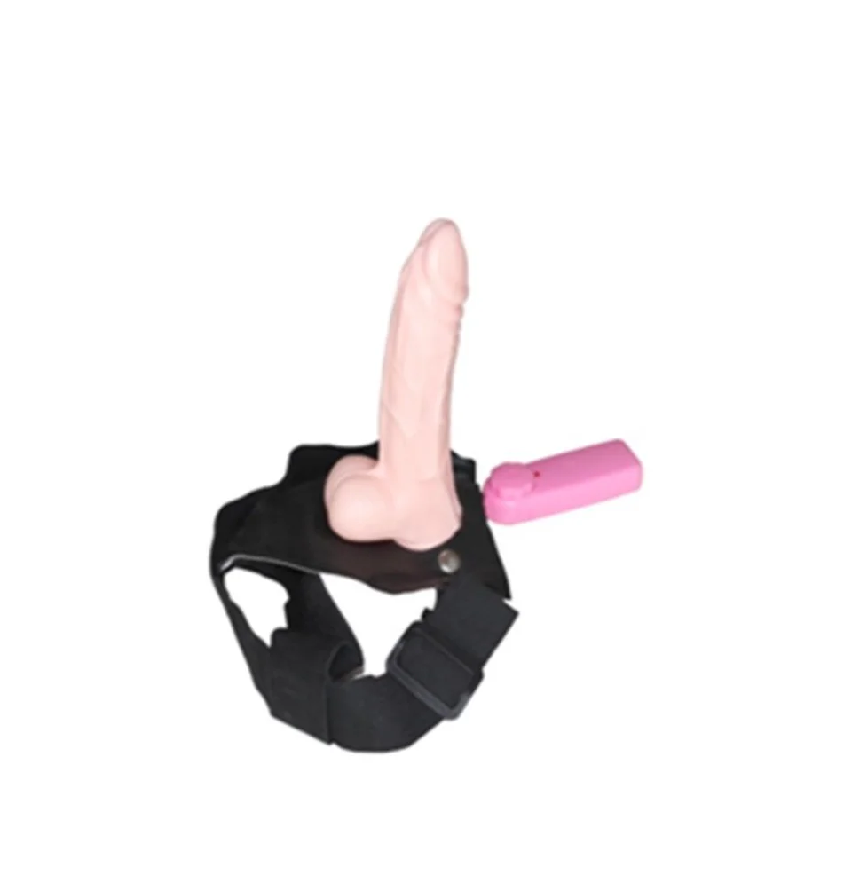 #3943 - 18 cm Belden Bağlamalı İçi Boş Titreşimli Protez Penis