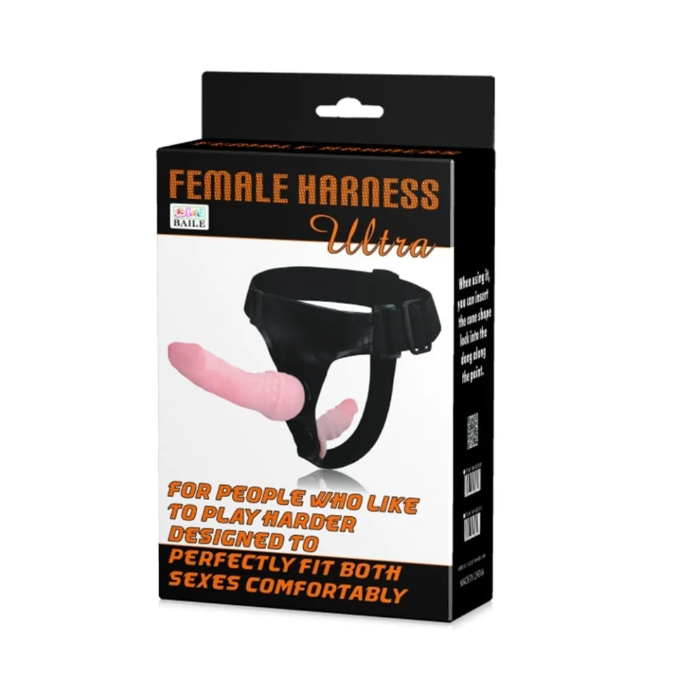#3944 - Belden Bağlamalı Çift Taraflı İçi Dolu Strapon Penis
