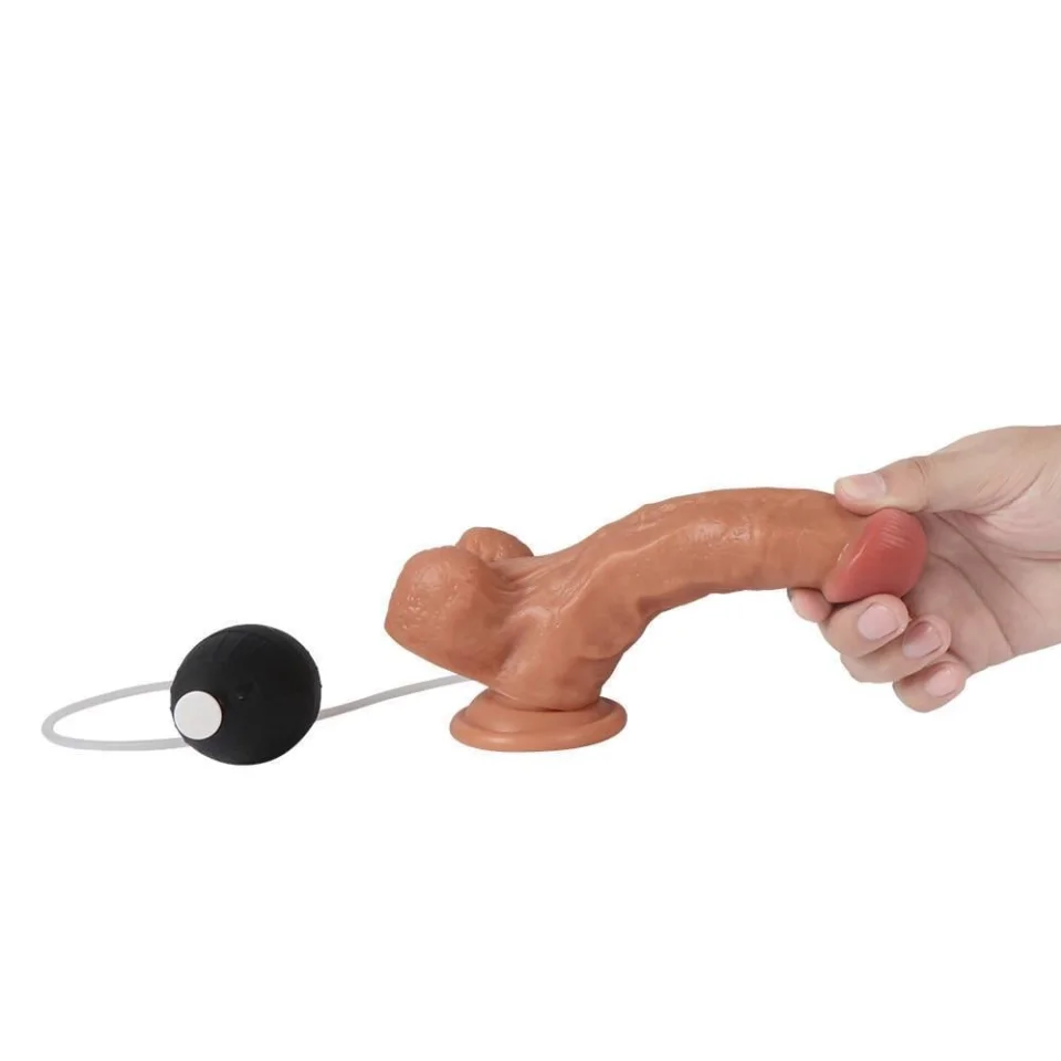 #3952 - Belden Bağlamalı Su Fışkırtmalı Vantuzlu Ten Dokulu 18 cm Penis