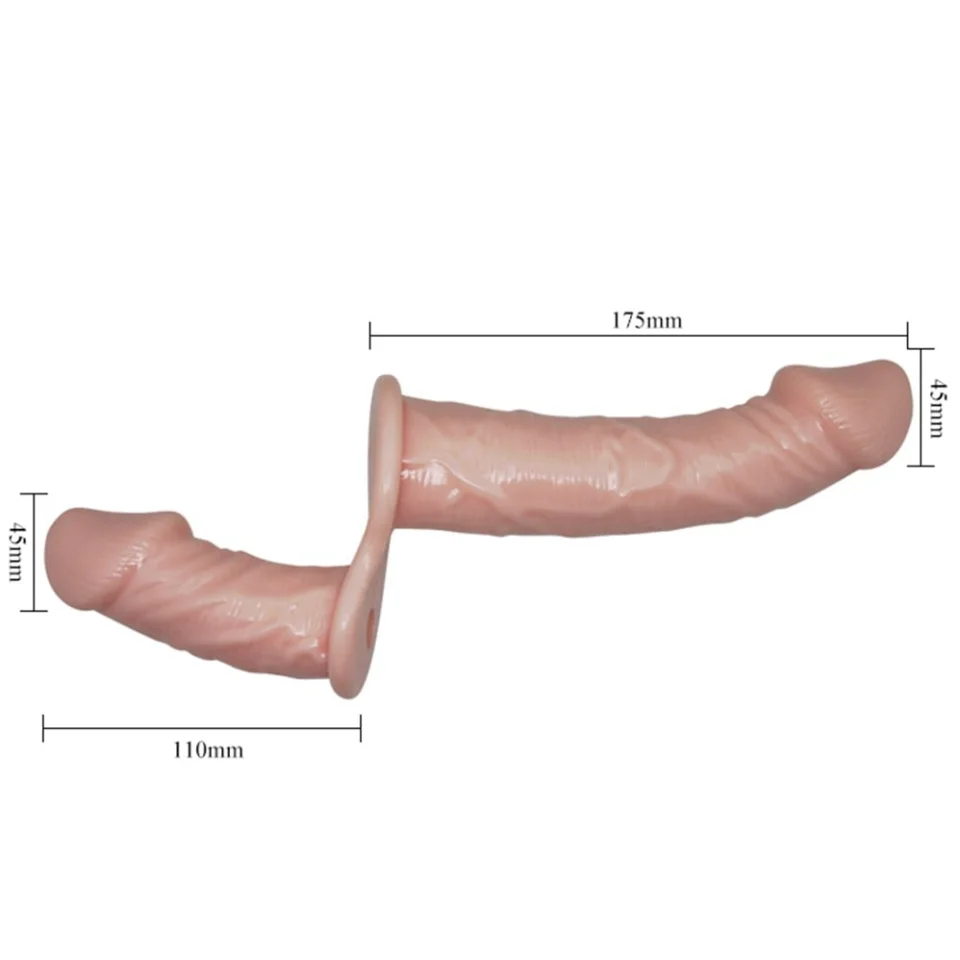 #3984 - 17,5 cm Belden Bağlamalı Çift Taraflı Titreşimli Penis