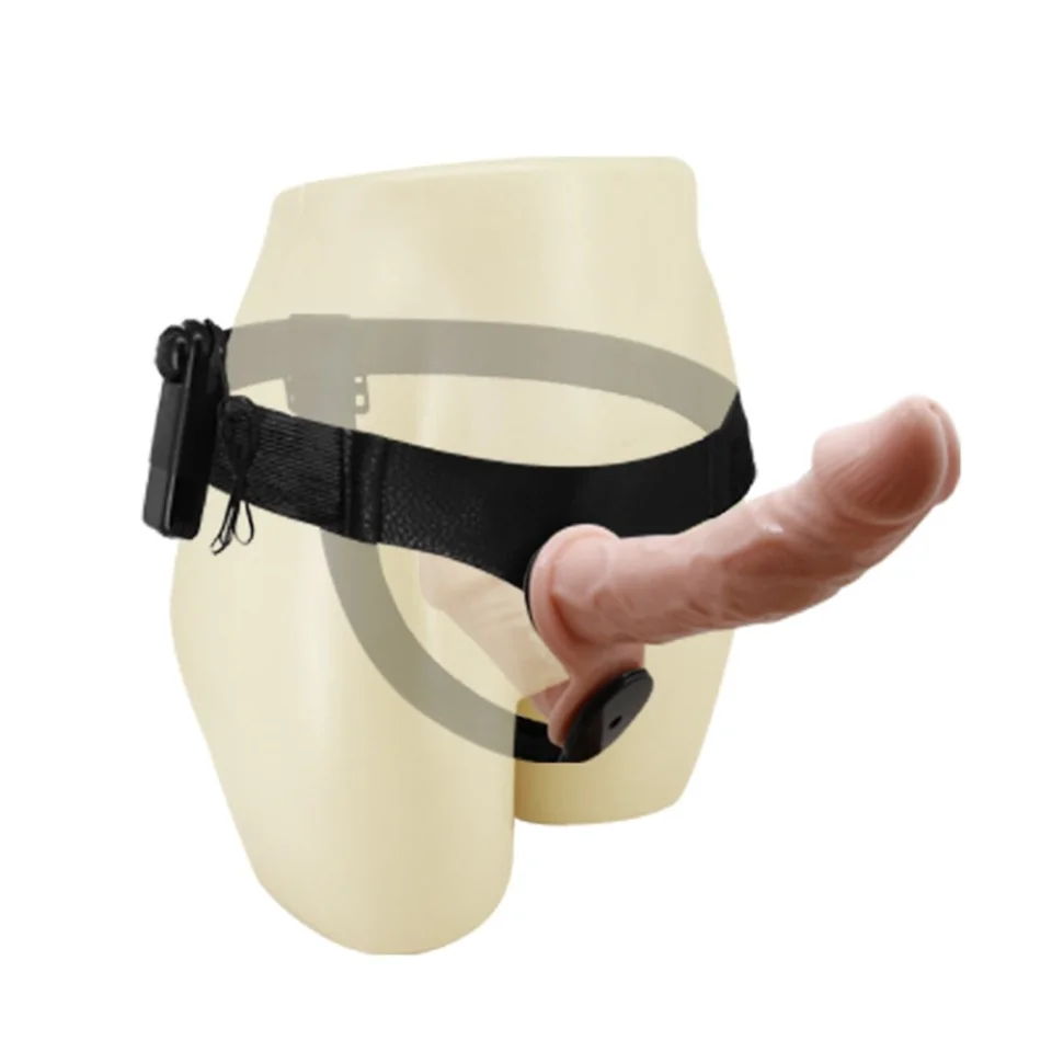 #3979 - 17,5 cm Belden Bağlamalı Çift Taraflı Titreşimli Penis