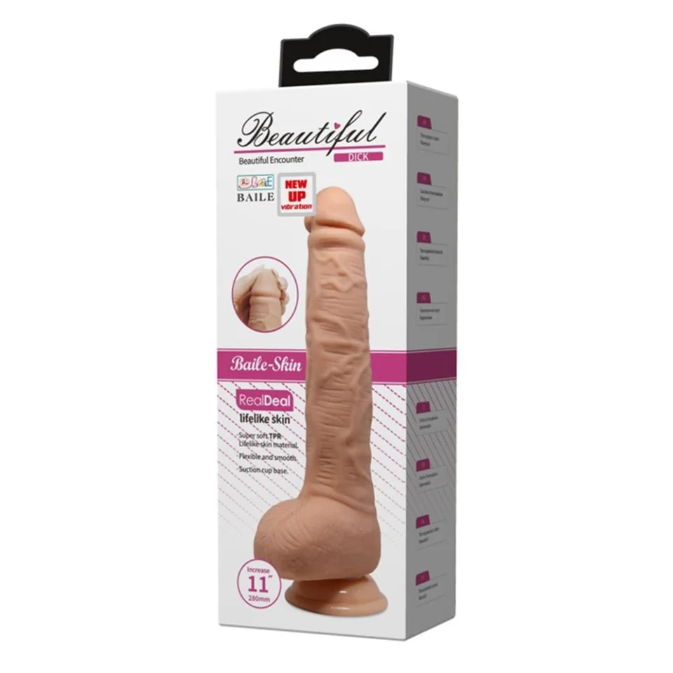 #3988 - Belden Bağlamalı 28 cm Titreşimli Gerçekçi Kalın Dildo Penis - Dick