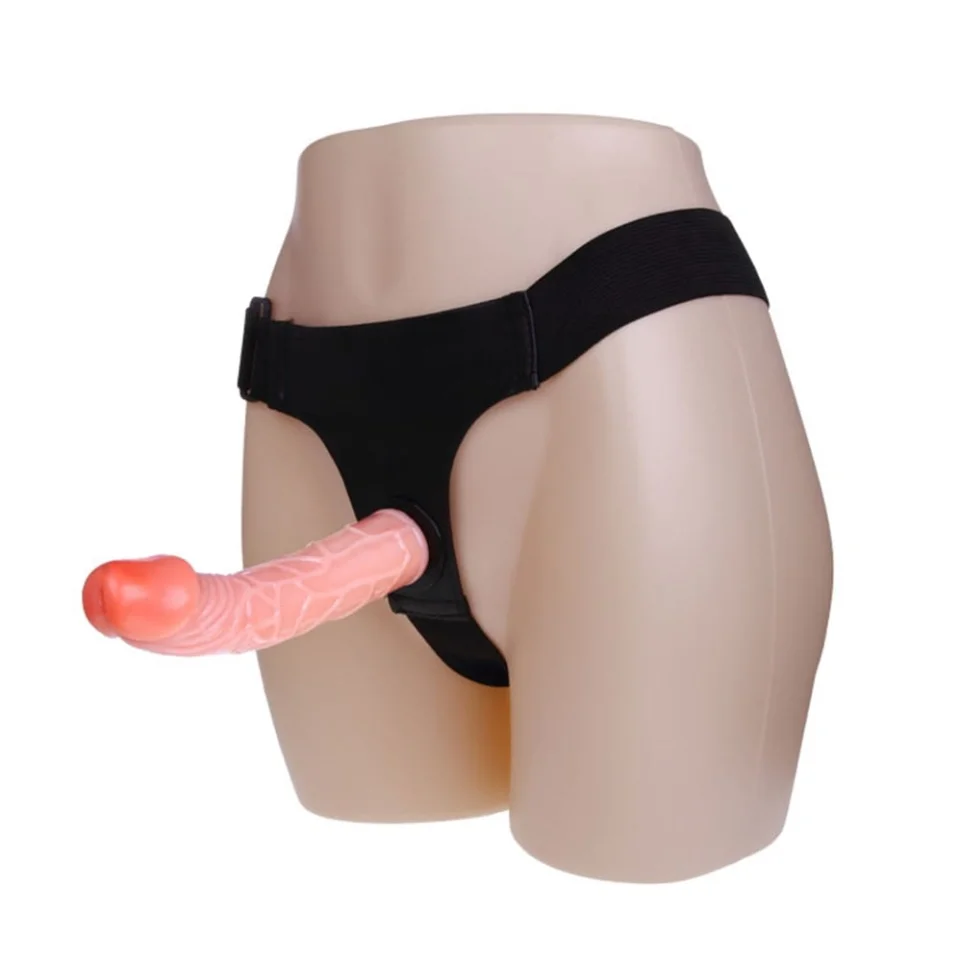 #4012 - Belden Bağlamalı 20 cm İçi Dolu Strapon Penis
