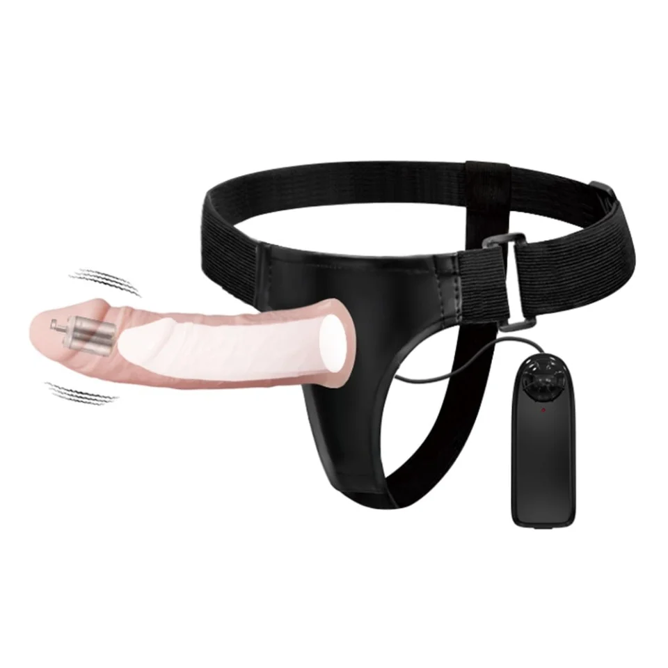 #4102 - 15,5 cm İçi Boş Belden Bağlamalı Titreşimli Protez Penis Vibratör
