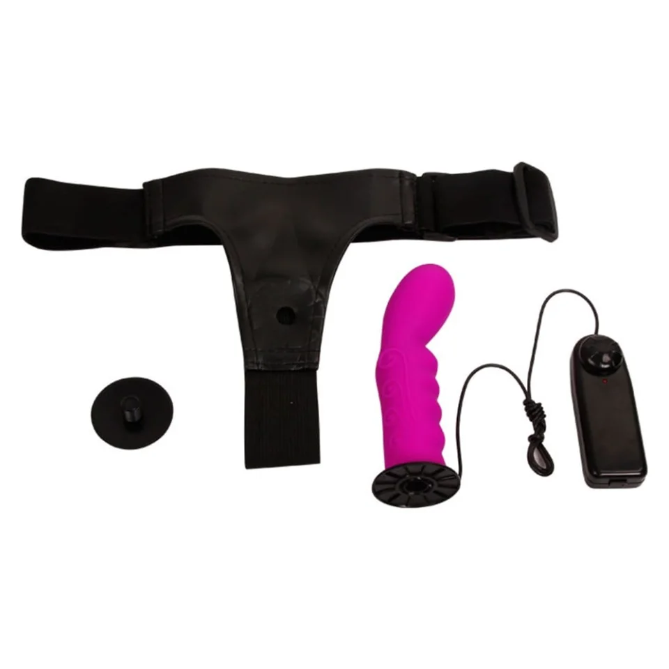 #4127 - 15,5 cm Belden Bağlamalı İçi Dolu Titreşimli Strapon Dildo