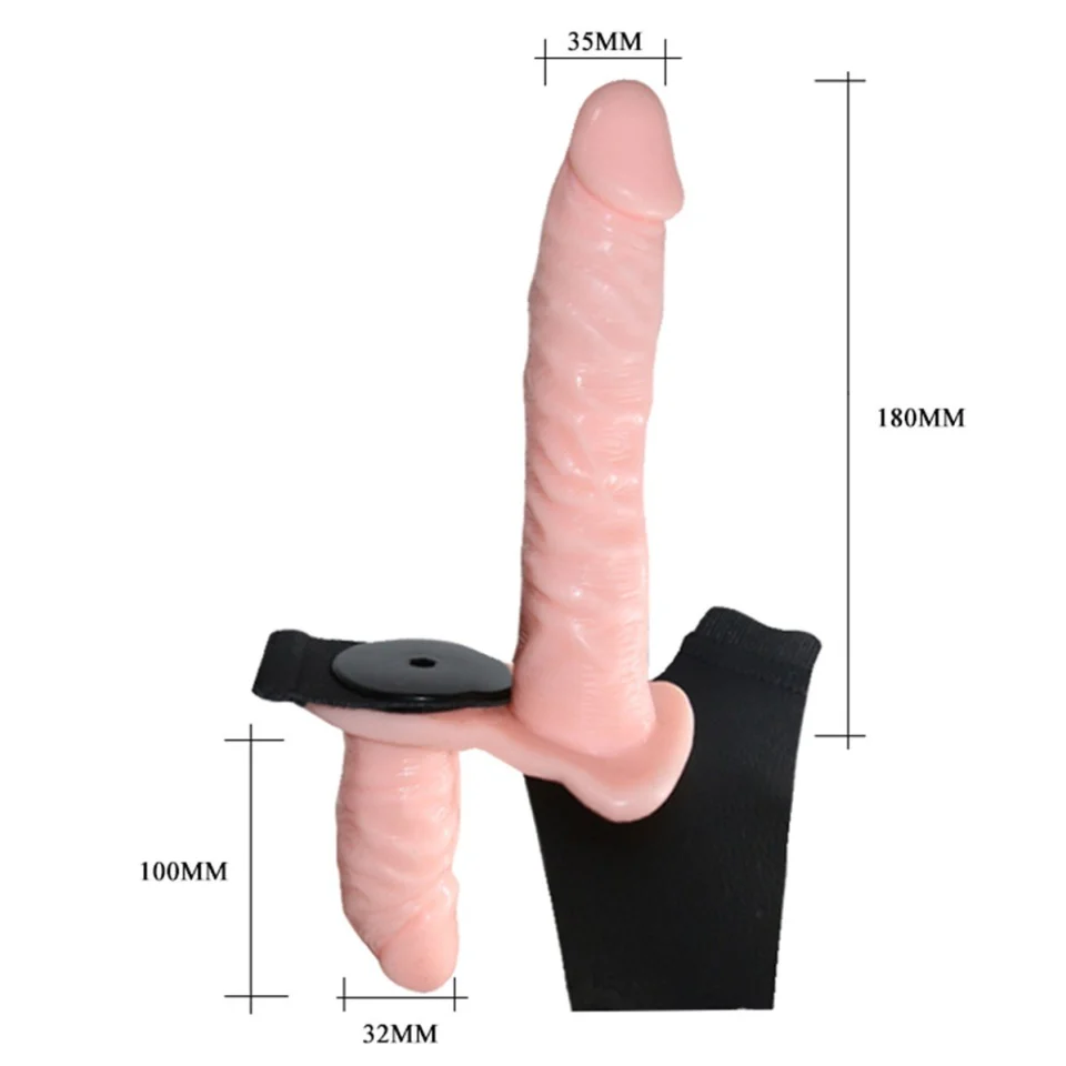 #4155 - Double Belden Bağlamalı Anal Plug ve Realistik Titreşimli Penis