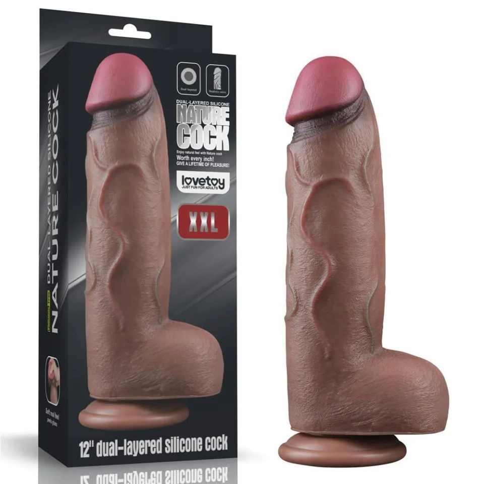 #4172 - Belden Bağlamalı Yeni Nesil Çift Katmanlı 31 cm Dev Melez Dildo