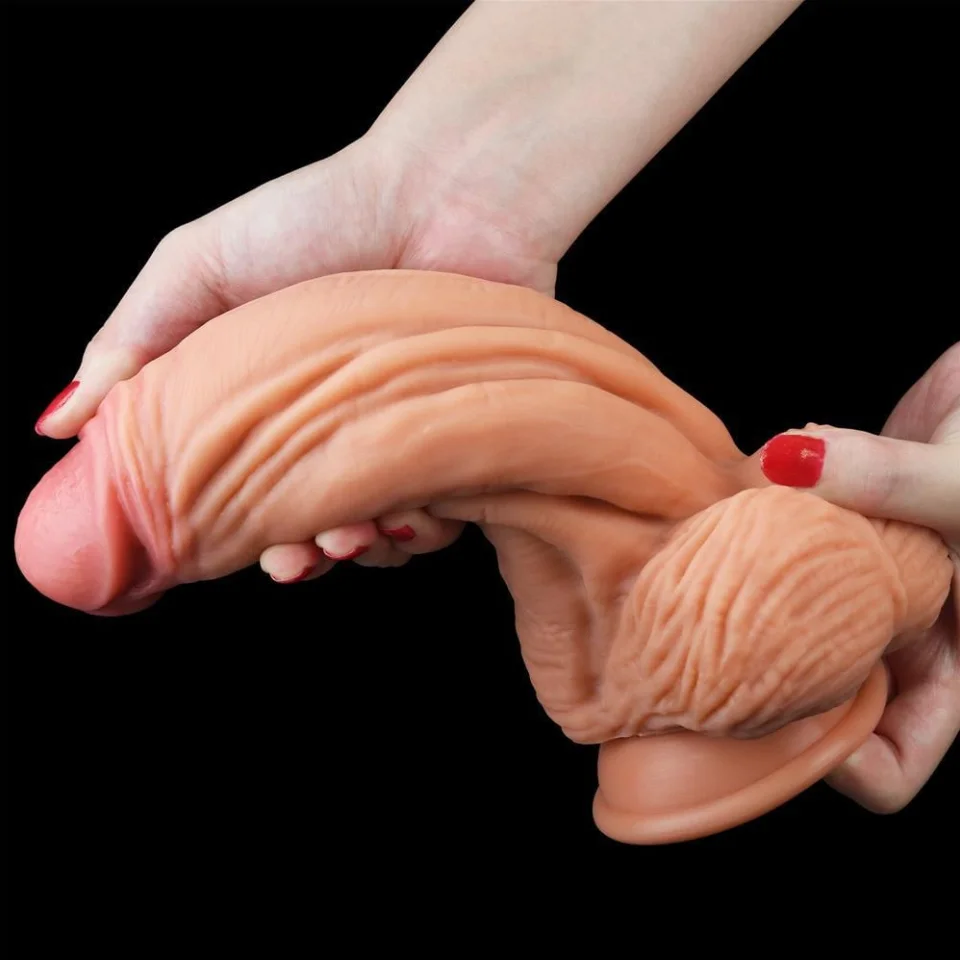 #4200 - Belden Bağlamalı Yeni Nesil Çift Katmanlı 24,5cm Realistik Dildo Penis